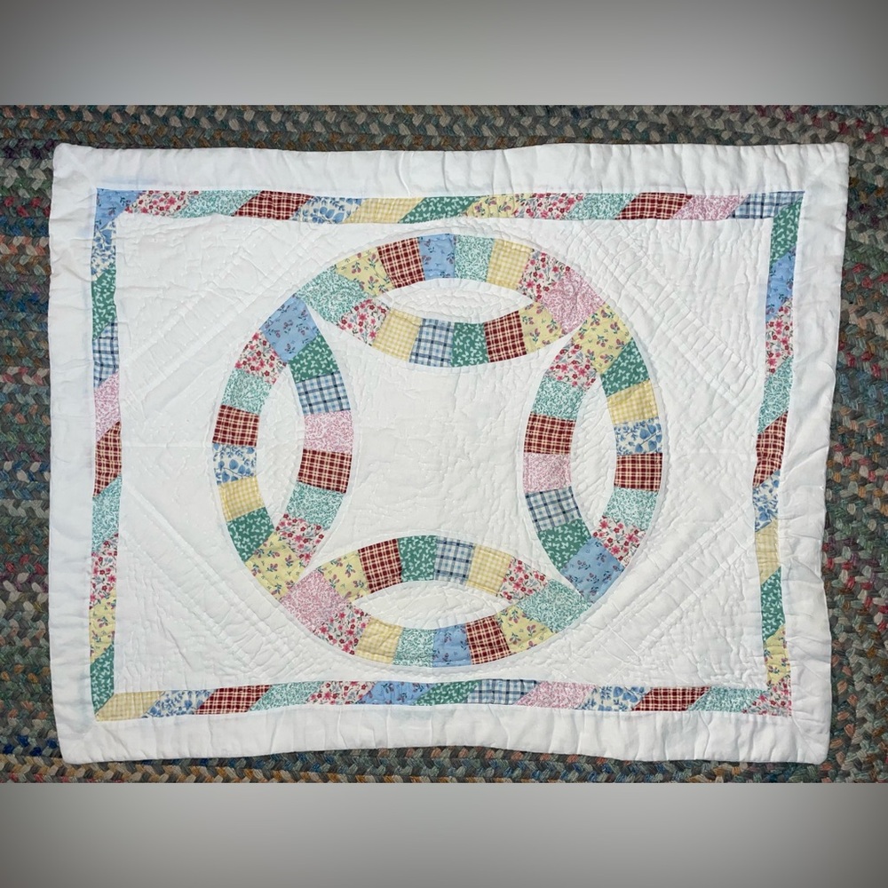 Country Square Quilted Wedding Ring 100% Cotton Pillow Sham, American Pacific
